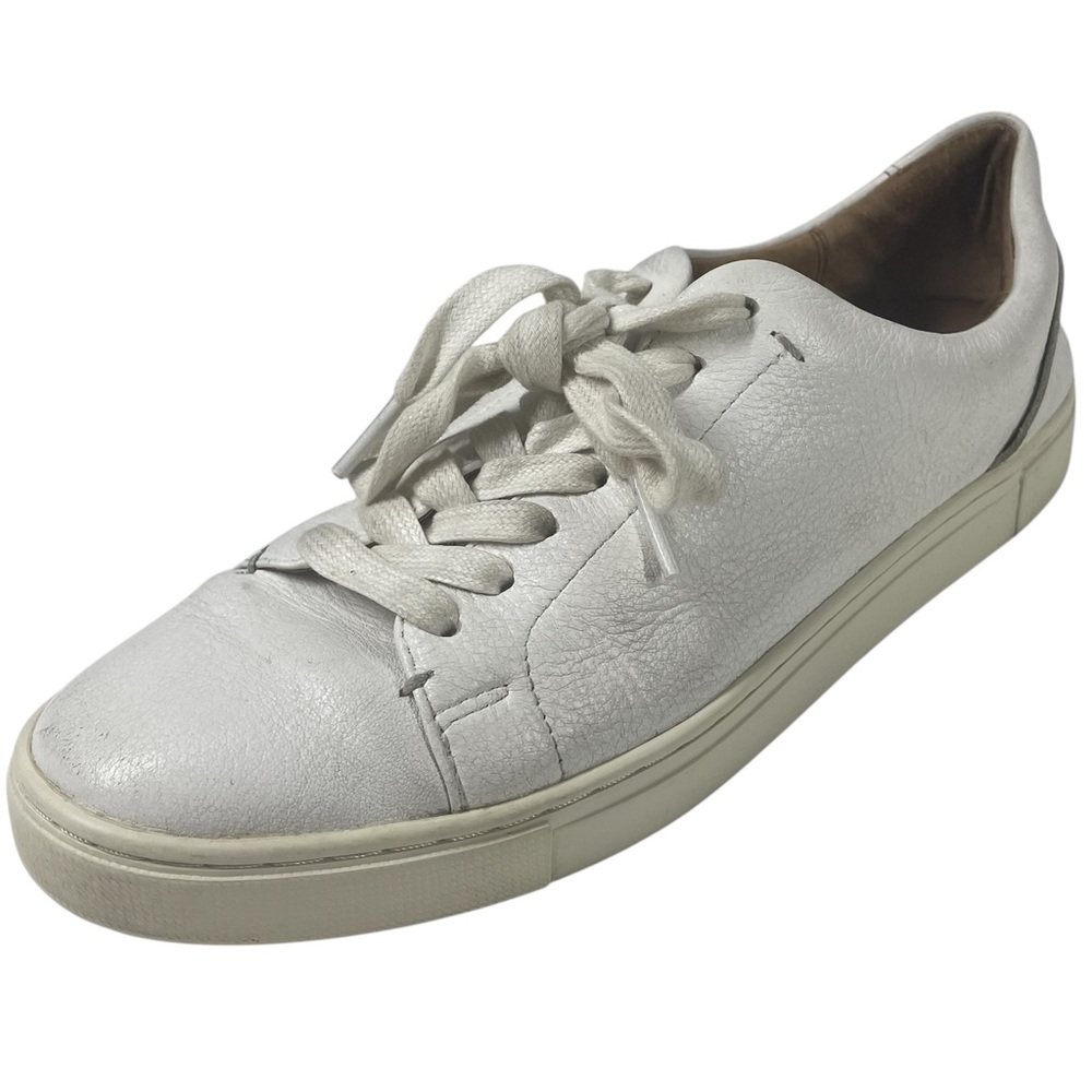 Frye Ivy Low Lace Up Sneakers Shoes Womens 7 M White Leather Casual